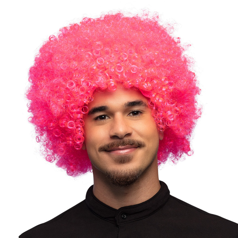 Ružová afro parochňa XL